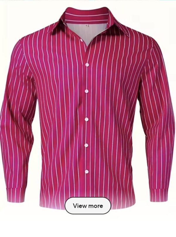 Men's fashion loose striped shirt casual