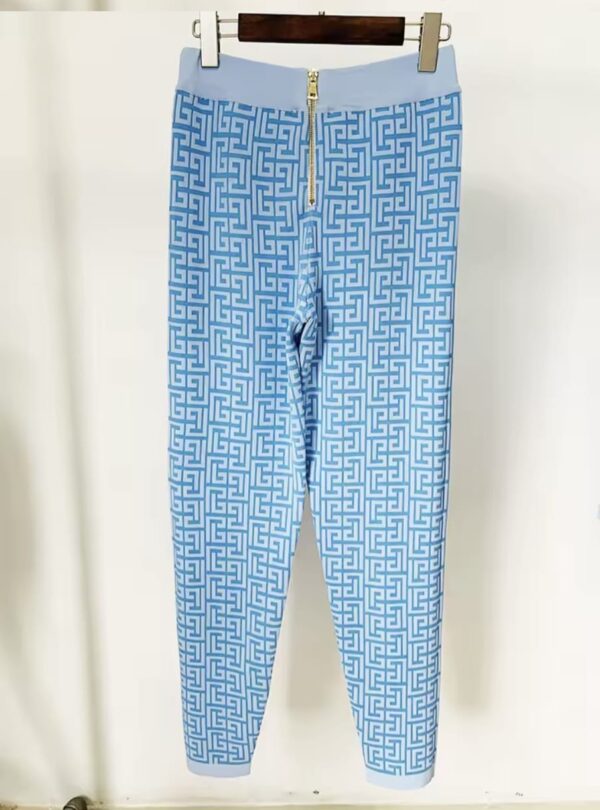 Women's Geometric Monogram Jacquard Knit Pullover Sweater - Image 2