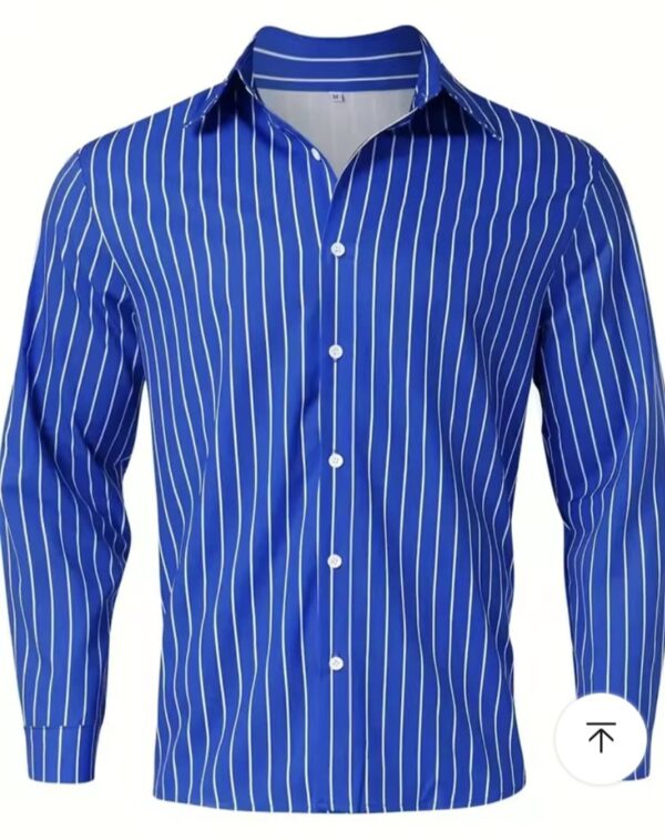 Men's fashion loose striped shirt casual - Image 2