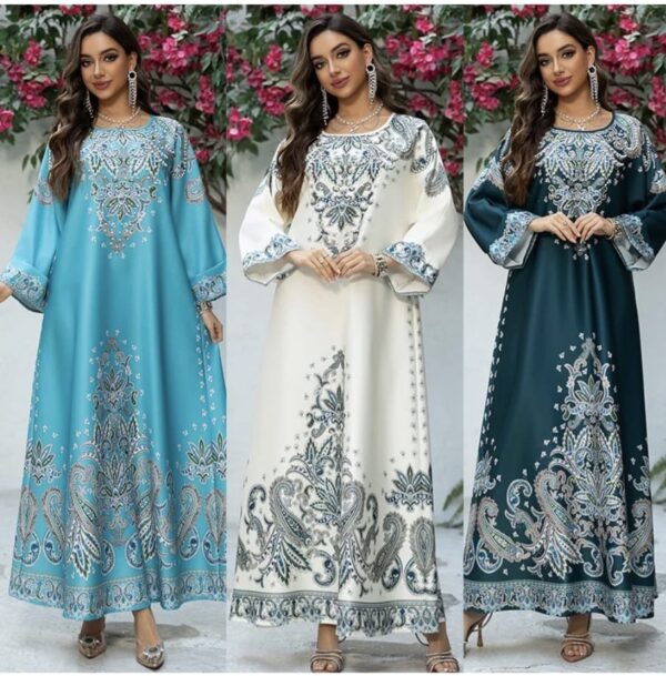 DUBAI ABAYA LUXURY FLORAL PRINT
