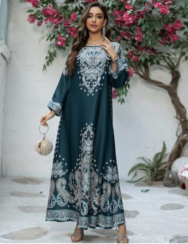 DUBAI ABAYA LUXURY FLORAL PRINT - Image 2