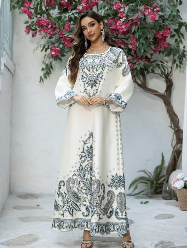 DUBAI ABAYA LUXURY FLORAL PRINT - Image 3