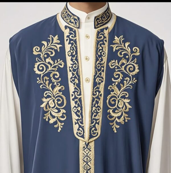 LUXURY Abaya men's Thobe hand embroidered - Image 5