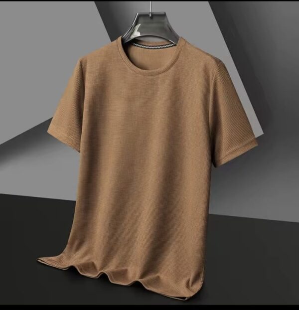 New Summer Waffle Round Neck
