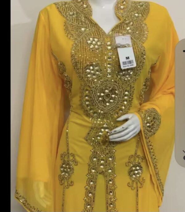 Glamorous Beaded Abaya Dress - Image 7