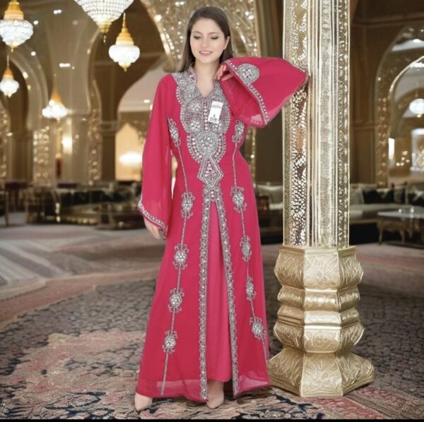 Glamorous Beaded Abaya Dress - Image 6