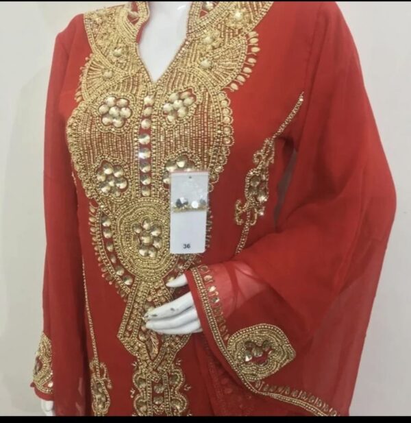 Glamorous Beaded Abaya Dress - Image 5