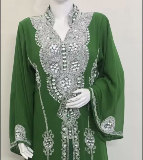 Glamorous Beaded Abaya Dress - Image 8