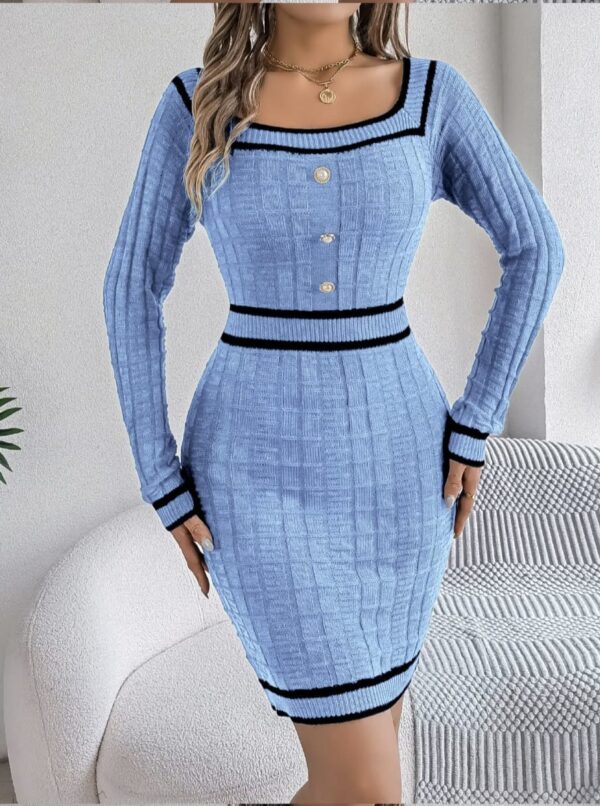 2025 Knitted Long Sleeve Women's Dress