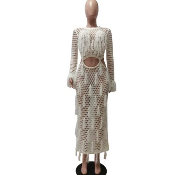 New Women's Handmade Tassel Knitted Dress - Image 2