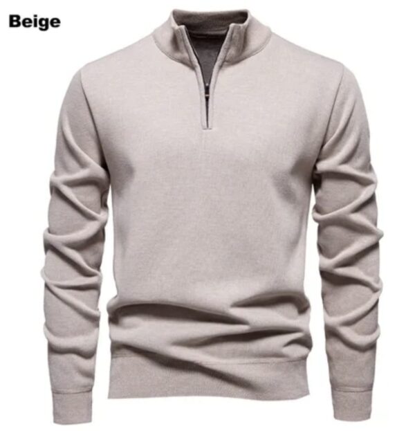 Men's Turtle Neck Half Zip Sweater - Image 4