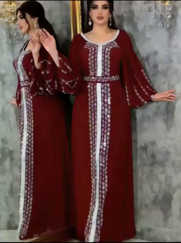 Elegant Muslim Abaya Dress - Image 2