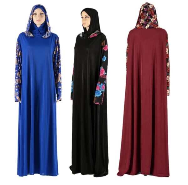 New Model Patchwork Double Hijab Dress - Image 4