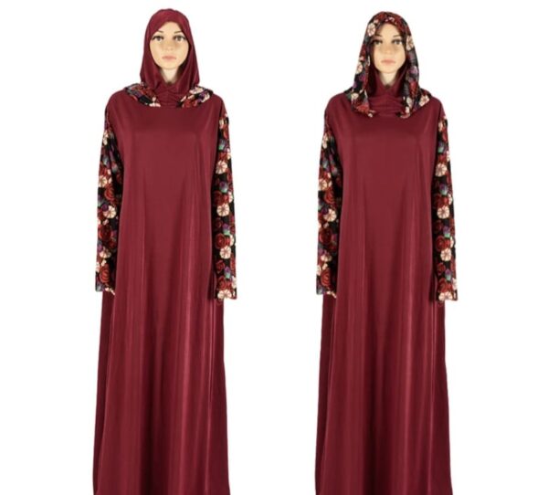 New Model Patchwork Double Hijab Dress - Image 2