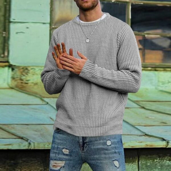 New Men's Jacquard Knitted Sweater - Image 4