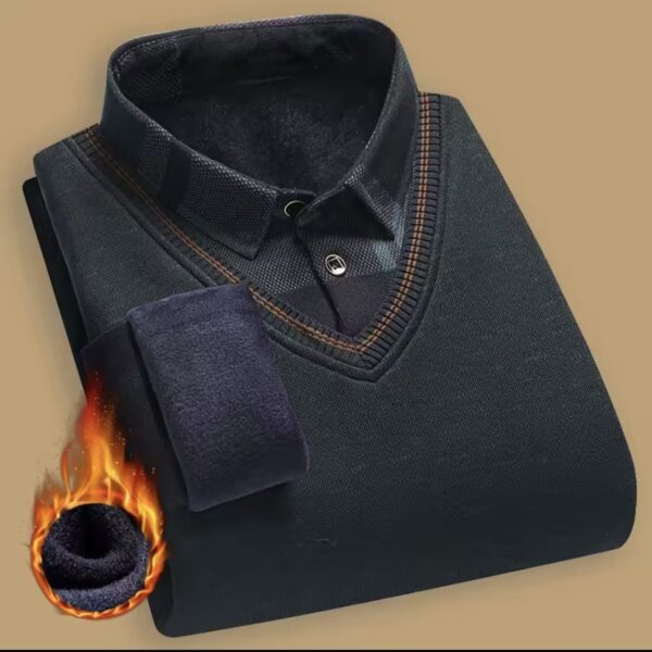 New Autumn Winter Sweater Men's Velvet - Image 4