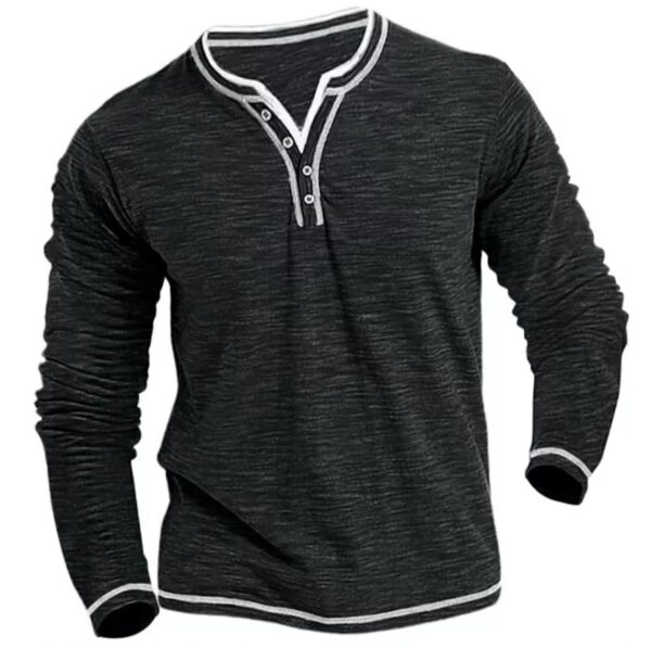 New Cotton V-neck T-shirt Men's Causal - Image 2
