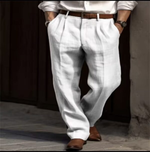 2025 Men's Stand Pocket Causal Linen Pants - Image 3