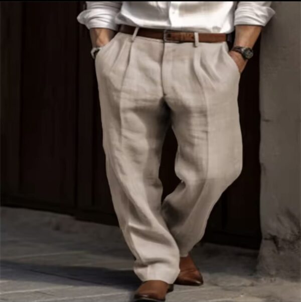 2025 Men's Stand Pocket Causal Linen Pants - Image 5