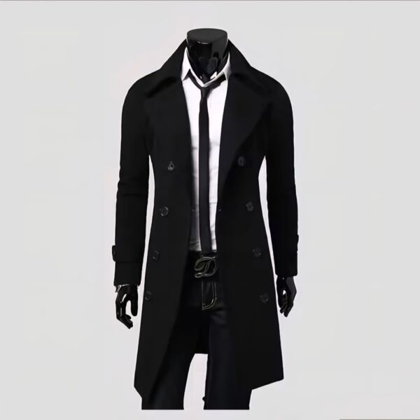 Men's Fashionable Extended Overcoat Jacket - Image 2