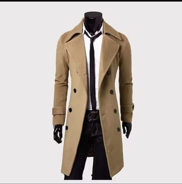 Men's Fashionable Extended Overcoat Jacket - Image 3
