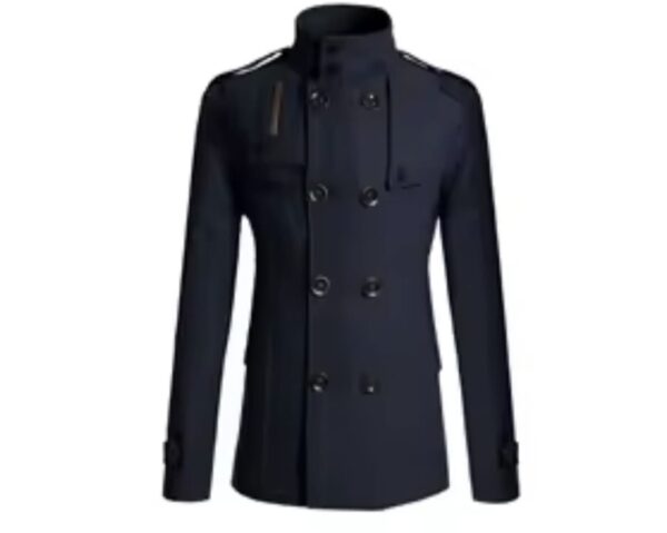 Men's Long Coat Winter Woolen Overcoat - Image 2