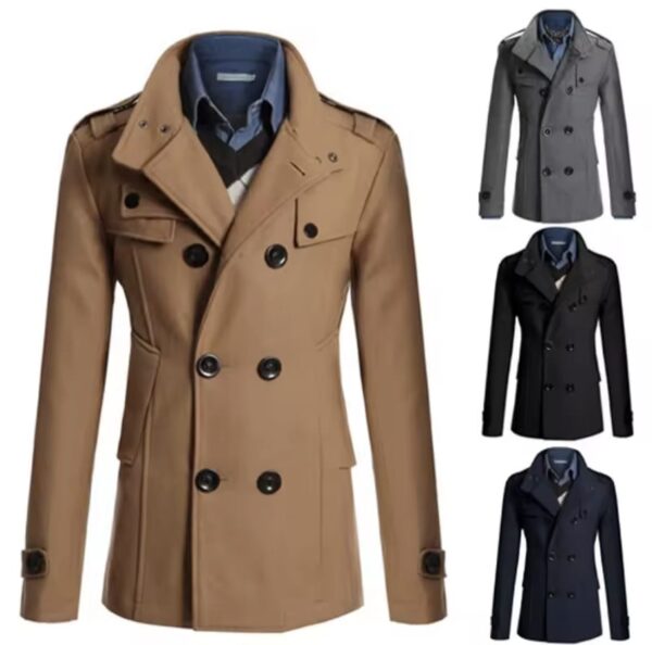Men's Long Coat Winter Woolen Overcoat