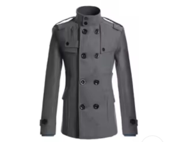 Men's Long Coat Winter Woolen Overcoat - Image 3