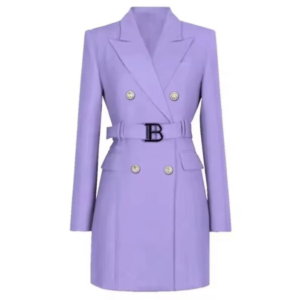 Women's Long Sleeve Buttons Double Blazer - Image 6