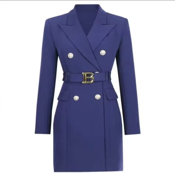 Women's Long Sleeve Buttons Double Blazer - Image 4