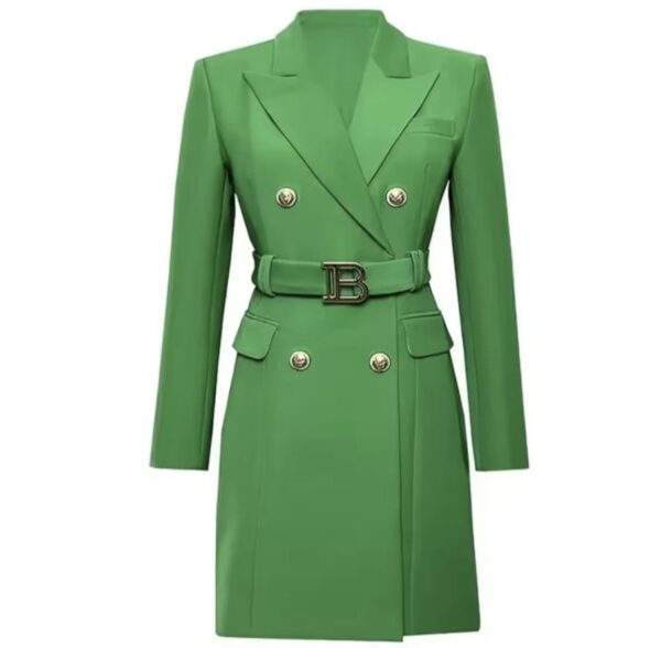 Women's Long Sleeve Buttons Double Blazer - Image 2