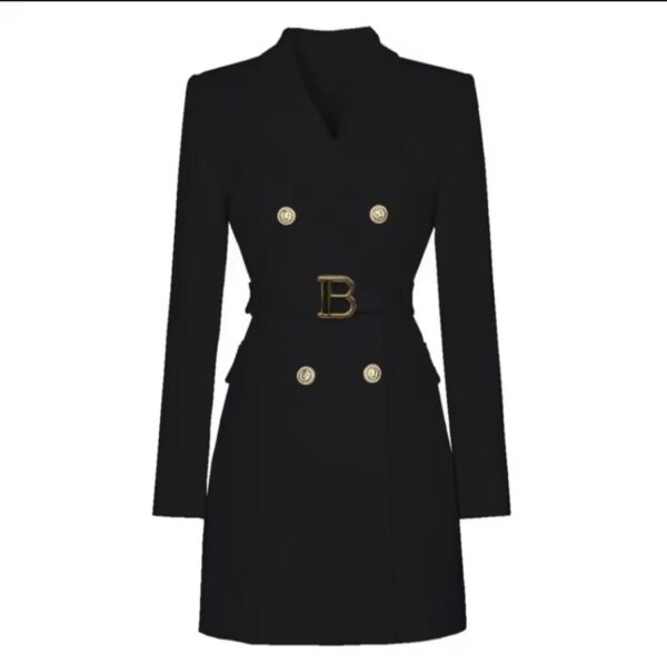 Women's Long Sleeve Buttons Double Blazer - Image 3