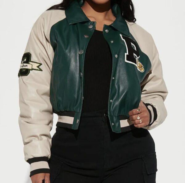 Women's Green Varsity Puffer