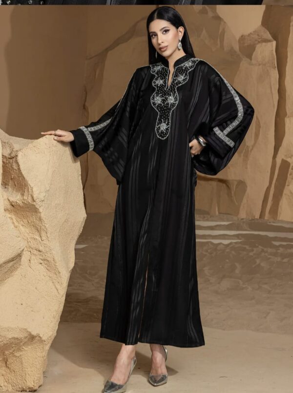 2025 Shimmery Diamond Rhinestone Abaya - Image 2