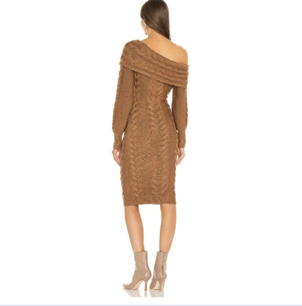 Women's Brown Knit Sweater Dress - Image 4