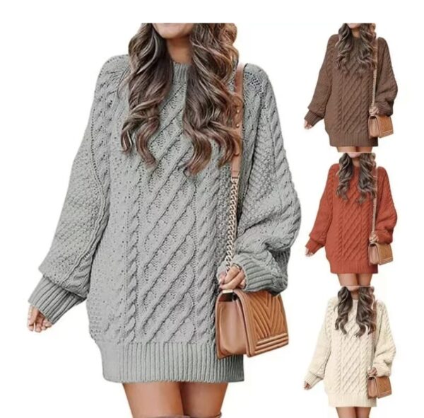 Fashion Solid Color Long Sleeve Dress