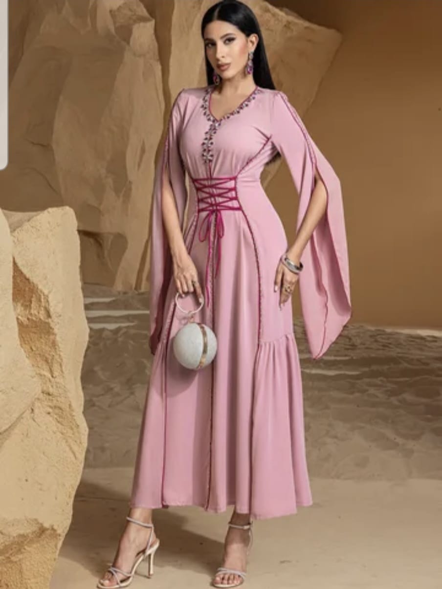 New Muslim Fashion Robe Sewing Diamond - Image 2