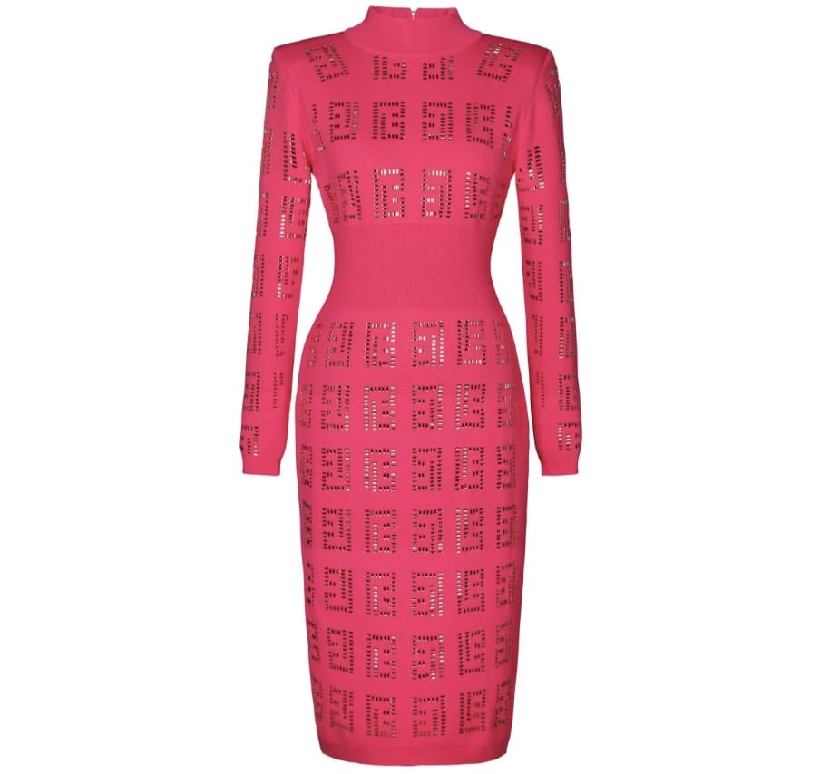 Luxury Diamond Winter Knitting Sweater Dress