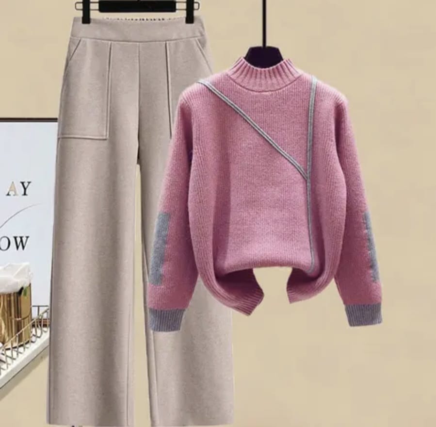 Women's High Waist Thickened Woolen Set - Image 3