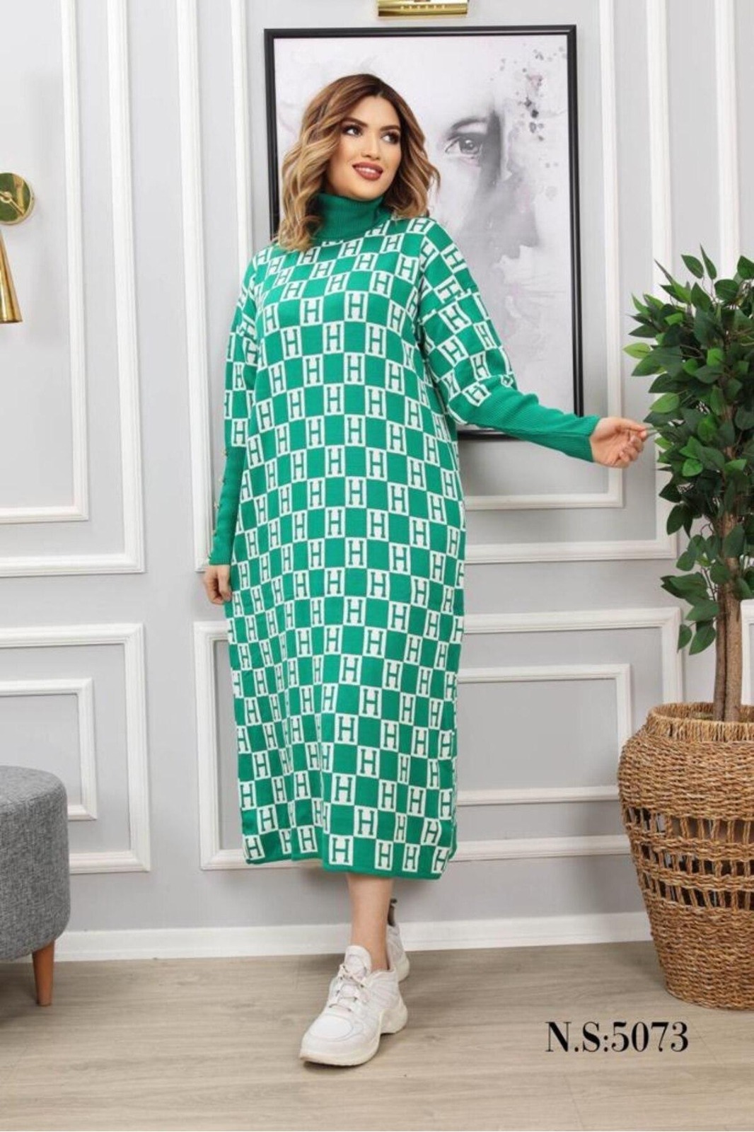 High Quality Women's Turtleneck Sweater Dress