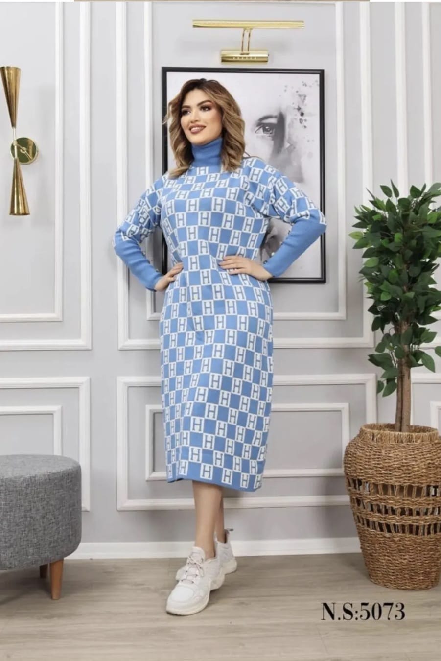 High Quality Women's Turtleneck Sweater Dress - Image 5