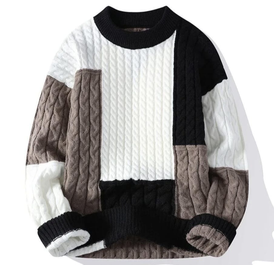 New Men's Causal Fashion O-Neck Knit Pullover Sweater - Image 4