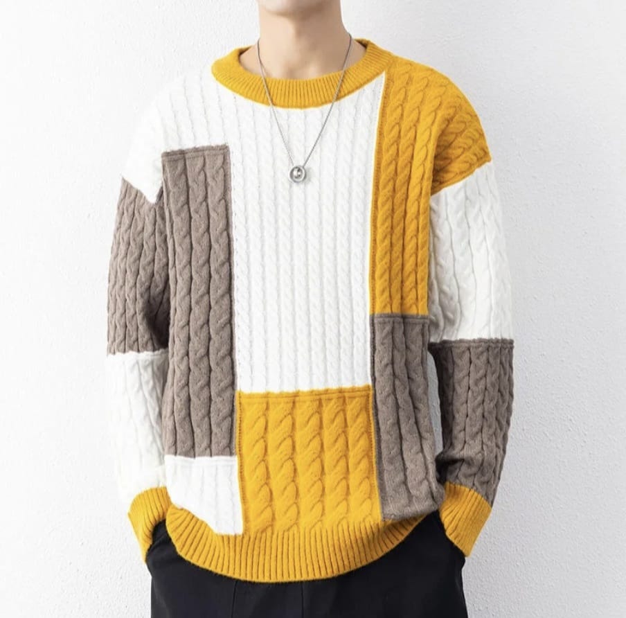 New Men's Causal Fashion O-Neck Knit Pullover Sweater - Image 2