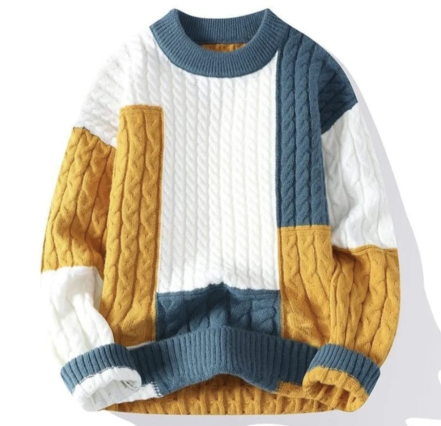 New Men's Causal Fashion O-Neck Knit Pullover Sweater