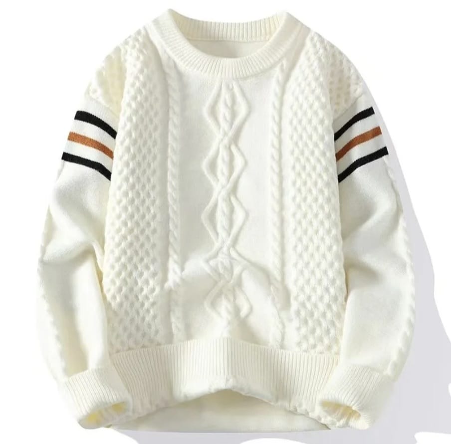 Men's Winter Pullover Breathable Loose Knit Crew Neck - Image 4