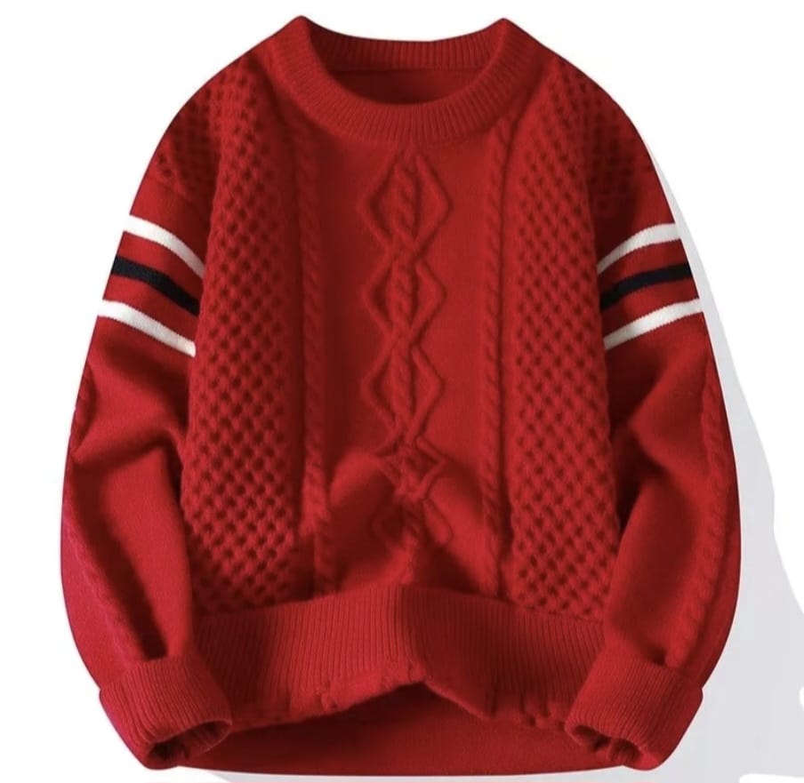 Men's Winter Pullover Breathable Loose Knit Crew Neck - Image 3