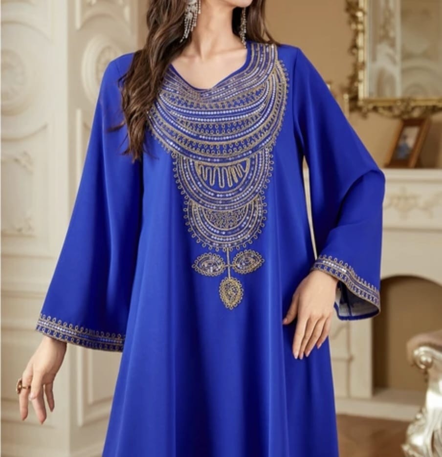 New Loose Embroidered Muslim Dress - Image 2